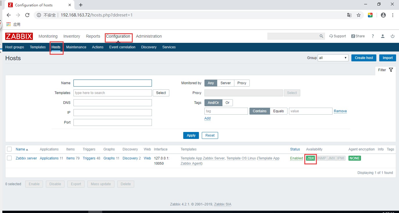 配置zabbix