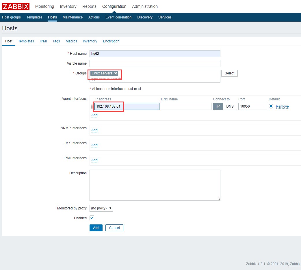 配置zabbix